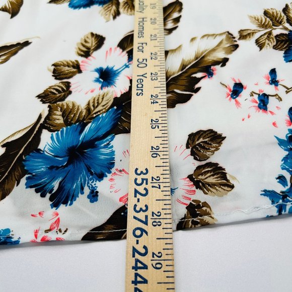 Entro Blouse Womens Small, Medium, Large Off Shoulder Feathers Hibiscus Spring - Picture 16 of 16